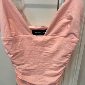 White Fox Boutique Pink V-Neck Tank Top